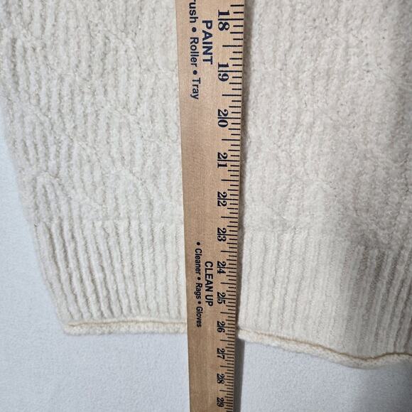 Rachel Roy Ribbed Sweater Sz XL Ivory Mock Neck Long Sleeve Soft Cozy Stretch - Picture 10 of 13